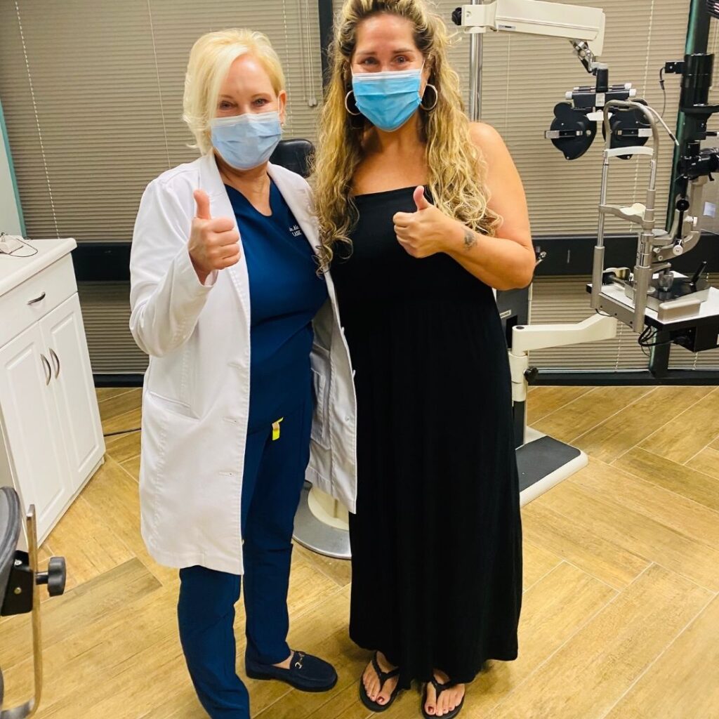 Sandra M. An Orange County Lasik patient is extremely happy with her new 20/20 vision. No more glasses.